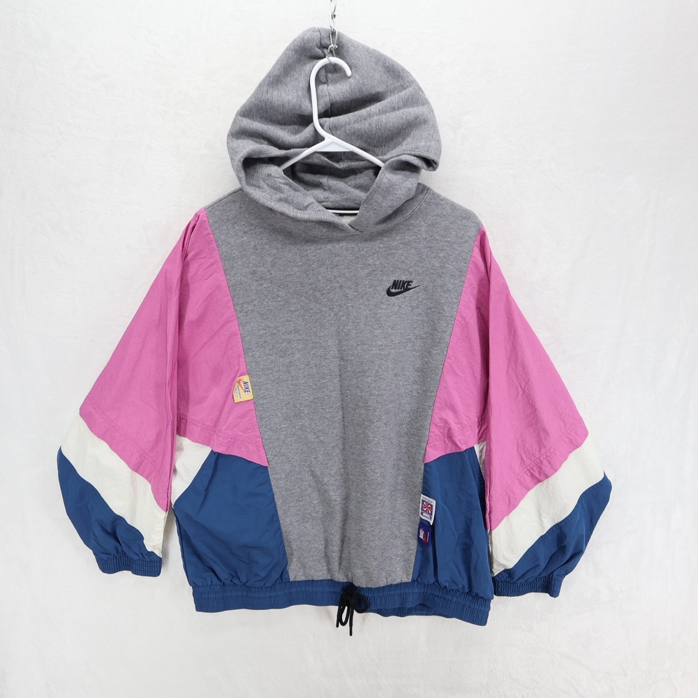 Nike Sportswear Colorblock Pullover Hoodie CJ2029-091 Gray Pink Blue Mens M